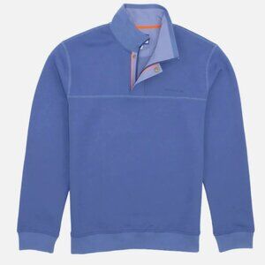 NEW PROPERLY TIED kennedy pullover Stone Blue Half Zip Pocket Long Sleeve Medium